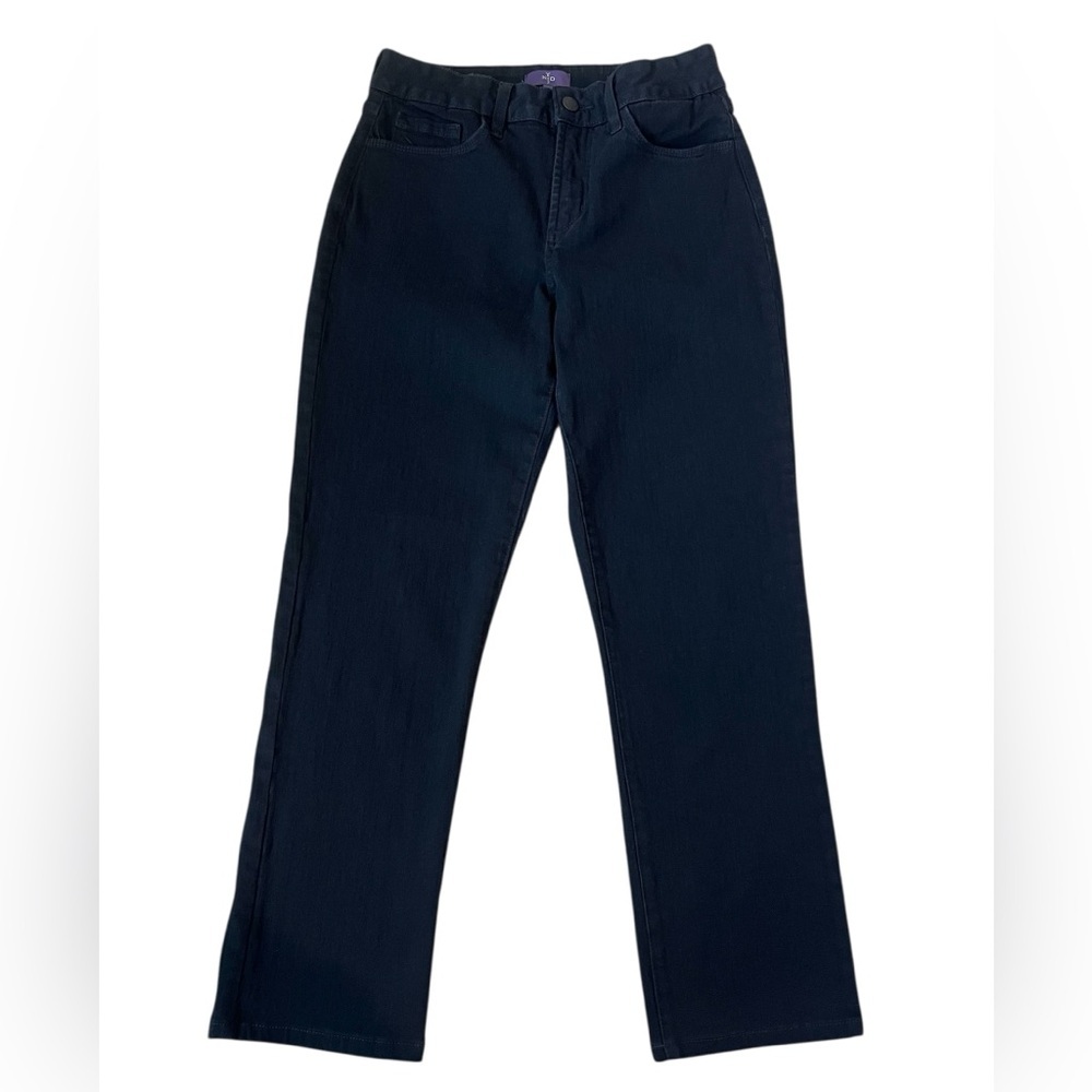 NYDJ Sheri Slim Ankle Jeans Black Denim Mid Rise Stretch Size 4